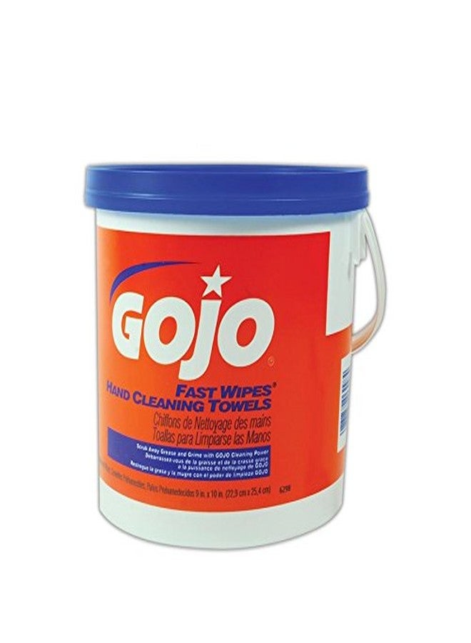 GOJO 6298-04 Gojo Fast Wipes Hand Cleaning Towels, Orange/Blue/White, 130 Wipes (Pack of 520) - Image 1